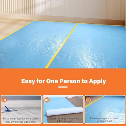 Temporary Floor Protection for Construction, Painting, Renovation, Protector Film for Hardwood Floors, Surface Carpet Protection Film, Tile&Hard Protection Covers 325 sqft - style: 39" x 100'-Blue