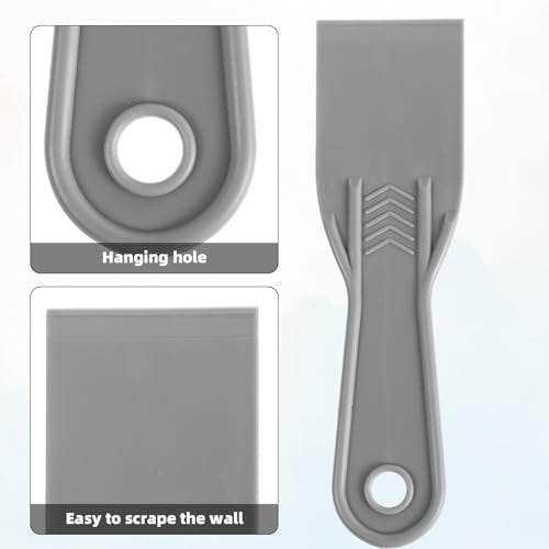 6pcs Plastic Putty Knife, Flexible Putty Scraper Wall Scraper Accessory for Repair Spackling Patching Plastering and Painting(Grey) - color: Grey