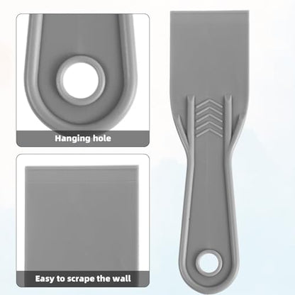 6pcs Plastic Putty Knife, Flexible Putty Scraper Wall Scraper Accessory for Repair Spackling Patching Plastering and Painting(Grey) - color: Grey