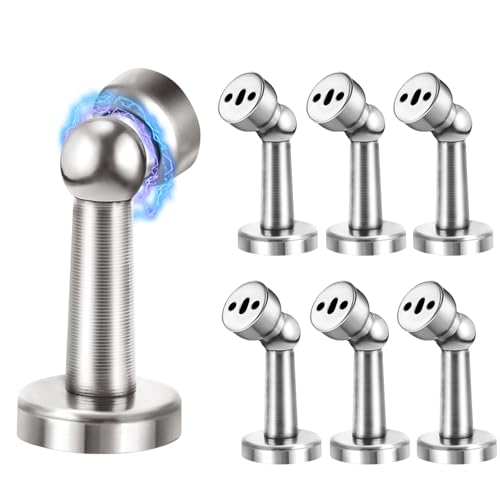 6 Pack Magnetic Door Stopper, COCIVIVRE Magnet Door Stop Stainless Steel for Wall and Floor Mounting, with Screws Drilling Mounting, Heavy Duty for Various Door Types to Hold Your Door Open - style: Drill-6 packs