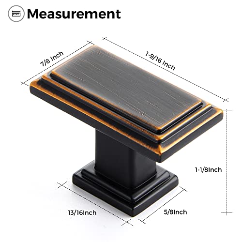 Ravinte Cabinet Knobs Rectangular Kitchen Drawer Knobs for Cabinets and Dresser (Oil-Rubbed Bronze, 1 Pack) - color: Oil Rubbed Bronze