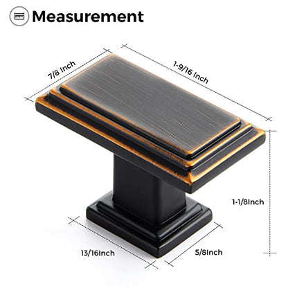Ravinte Cabinet Knobs Rectangular Kitchen Drawer Knobs for Cabinets and Dresser (Oil-Rubbed Bronze, 1 Pack) - color: Oil Rubbed Bronze