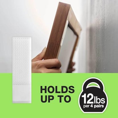 FrogTape reMOVEables Medium Picture Hanging Strips, Damage-Free Removable Adhesive Wall Strips, Picture Hangers, Stick On Wall Mounting for Frames, Canvas, Home Décor, White, 12 Pairs (24 Pieces) - size: 12 Pairs (Pack of 2), style: Medium