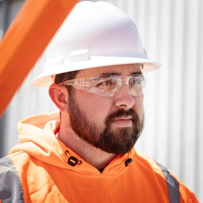 Malta Dynamics Safety Glasses – ANSI Z87+ Rated UV Eye Protection Glasses for Construction, Manufacturing, Scratch-Resistant - color: Clear, size: 300 Pack