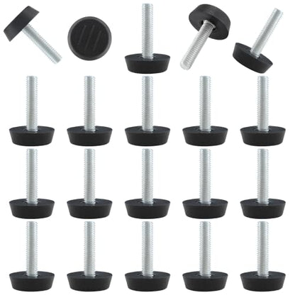 Zorfeter 30 Pcs Screw in Threaded Furniture Adjustable Levelers, M6 Leveling Feet Patio Furniture Glide Leveling Feet for Table, Chair, Furniture Legs (M6 x 25mm) - size: M6 x 25mm