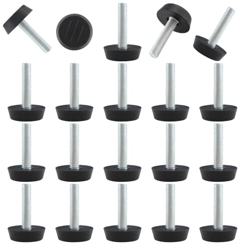 Zorfeter 30 Pcs Screw in Threaded Furniture Adjustable Levelers, M6 Leveling Feet Patio Furniture Glide Leveling Feet for Table, Chair, Furniture Legs (M6 x 25mm) - size: M6 x 25mm