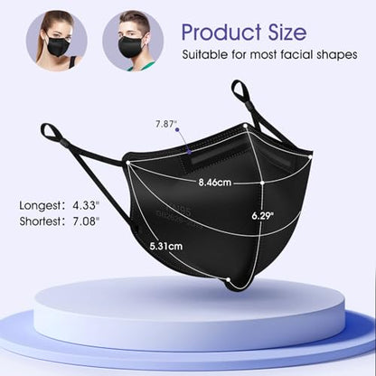 KN95 Adjustable Masks 25 Pack, Individually Wrapped Disposable Masks with Adjustable Ear Loops - color: Black