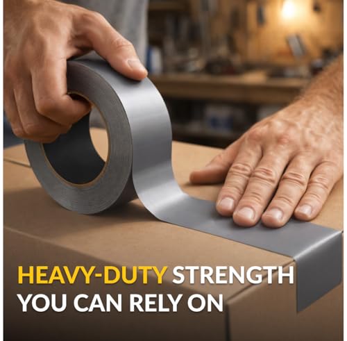 Brixwell Duct Tape Heavy Duty 2 Inch x 30 Yards Gray, Waterproof Adhesive Roll with Reinforced Cotton Mesh Backing, Professional Grade for Indoor Outdoor Repairs, Sealing, Bundling, Packaging Use - size: 2" X 30 Yards