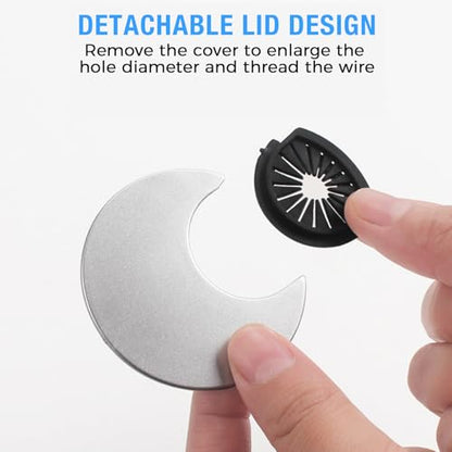 Desk Grommet 2-1/16" (53 mm), Desk Cord Hole Cover, Cable Grommet ABS Plastic, Desk Hole Grommet for Office and Home Table Cable, Detachable Cable Cord Organizer (Silver Sand 4 Pcs) - size: 2-1/16" (53 mm), style: 4 pcs Silver Sand