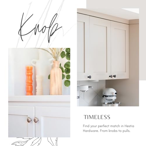 HESTIA HARDWARE 10 Pack | Antique Pewter Cabinet Pulls and Knobs | 1.15 Inch (29mm) Round Silver Knobs for Cabinets and Bathroom Drawers (Z5.10.B) - color: Antique Silver