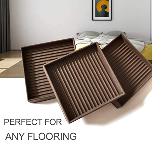 Yelanon Non Slip Furniture Pads,12 Pcs 2" Furniture Coasters - Anti-Skid Grippers,Rubber Furniture Pads Non Slip,Anti-Slide Floor Protectors - Couch stoppers to Prevent Sliding(Brown) - color: 12pcs2"square Brown