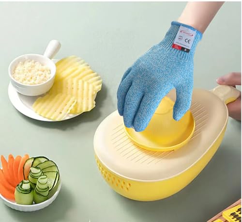 Cutting Gloves, 2 Pairs of Cut Resistant Gloves Food Grade, Cut Resistant Gloves for Kitchen, Oyster Shucking, Fish Fillet Processing, Carving Wood and Gardening(Small-Blue) - color: Blue, size: Small (Pack of 4)