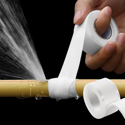 Self Fusing Silicone Tape 2 Rolls 1 in x 10' White Waterproof Rescue Tape Rubber Leak Silicone Self-amalgamating Tape for Plumbing, Sealing Pipes, Hose Repair, Outdoor Coax and Tool Fixation - color: White