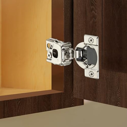 Home Expert 10 Pack (5 Pairs) 1" Overlay Soft Close Cabinet Hinges, Satin Nickel Stainless Steel Concealed Hinges with 3D Self-Closing for Face Frame Doors & Kitchens - size: 1 inch Overlay