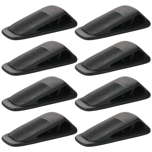 Fursafe&Q Rubber Door Stoppers for Bottom of Door, Door Stop Wedge with Holder, Heavy Duty Doorstops 8 Pack, Wall Protector for Home & Office & School & Commercial Doorstop Keep Open Stack Black - color: Black, size: 8 Pack