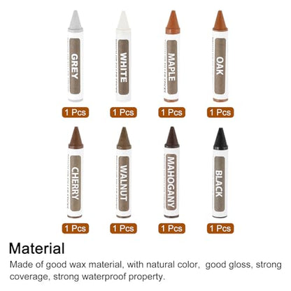uxcell Wood Repair Markers, 8 Pcs 8 Colors, Touch Up Filler Sticks, Fine Nib, Multi Surface Use, Wood Wax Pen Crayons for Scratches, Furniture, Cabinets, Tables, Carpenters