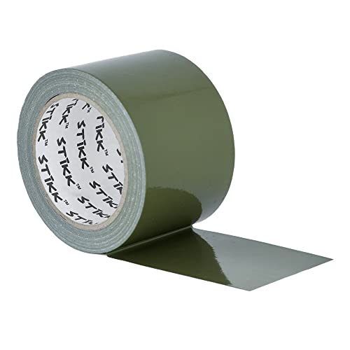 STIKK Duct Tape - Olive Drab Green Duck Tape - 3 inch x 25 Yards - Heavy Duty Tape for Repairs, Household Projects - for Commercial HVAC and Construction - Effective Heavy Duty Waterproof Duct Tape - color: Olive Drab Green