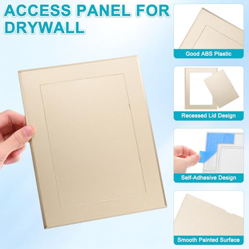 M METERXITY 2-Pack Access Panel for Drywall, 7x5 Inch Plastic Self Adhesive Wall Hole Cover Access Doors for Wiring Cable/Ceiling, Removable Plumbing Wall Panel [Gold Tone, Rectangle] - color: Gold Tone