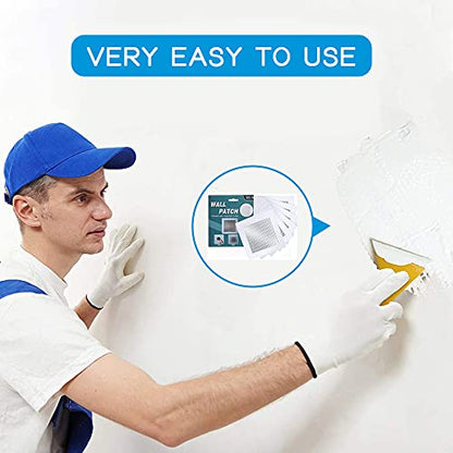 Drywall Repair Patch 4 Inch 6 Pack, Safe Mend Wall Repair Self Adhesive Fiberglass Wall Repair Patch Kit, Aluminum Metal Sheetrock Ceiling Dry Wall Patch (4"x 4") - color: 4*4 INCH