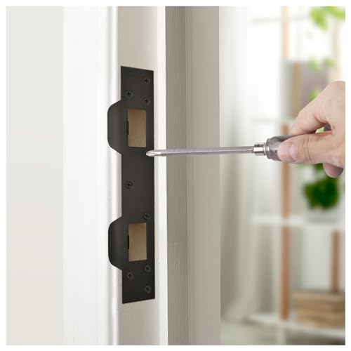 Nuk3y SP550 Combination Security Door Strike for 5-1/2 inch Hole Center (Matte Black) - color: Matte Black