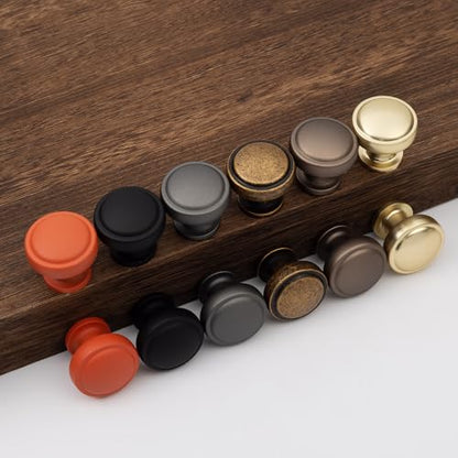 Brushed Bronze Solid Alloy Cabinet Knob Soft-Touch Color 30 Pack Round Knurled Cabinet Handle Hardware Drawer Pulls (20, Soft-Touch Orange) - color: Soft-Touch Orange
