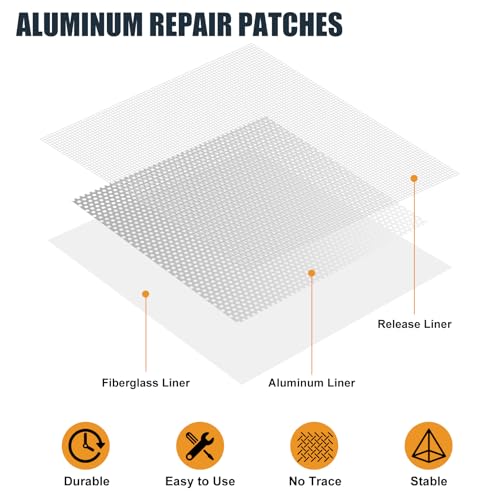 succulentlovers 8Pack Drywall Repair Kit, 6/8/12/12 Inch Dry Wall Patch Kits for Large Holes with Scraper & Sandpapers,Heavy Duty Self-Adhesive Mesh Drywall Hole Sheetrock Repair Kit for Wall Ceiling