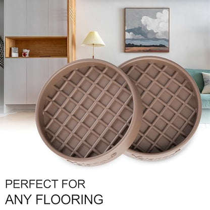 Furniture Coasters-8 Pcs 3" Round Non Slip Furniture Pads-Furniture Caster Cups-Non Skid Grippers Rubber Furniture Feet Anti Slide Hardwoods Floor Protector Brown - color: 8pcs3"round Brown Square