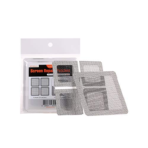 by.RHO Window and Door Screen Repair Patch kit. 25 Patches, Black (1⅞" x 1⅞" x 20pcs) (3½" x 3½" x 5pcs) - color: Small+Medium / Black