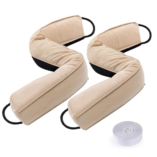 Sunolga 2 Packs 38 Inches 2.2LB Weighted Door Draft Stopper Filled with Glass Beads & Cotton, Removable Machine Washable Sound Proof Under Door Draft Blocker with Anti-Abrasion Bottom for Door, Beige - color: Beige, size: 38 Inches
