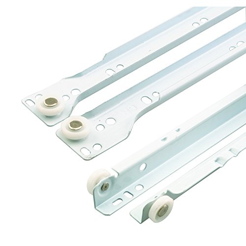 Prime-Line MP7214 Drawer Slide Kit, 23-3/4 In., Steel Tracks, White Powder Coat (1-Set)