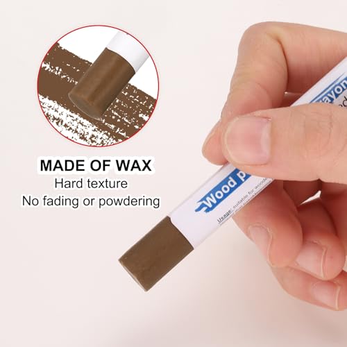 HARFINGTON Wood Filler Sticks 6 Colors Wooden Wax Touch Up Furniture Repair Crayons for New Walnut, Light Brown Gray, English Gray, Eucalyptus Gray, Original Wood, Oak - color: Modern Gray Series