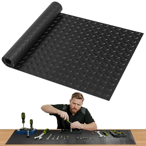 Workbench Mat, Large Work Bench Mat with Non-Slip Texture, 2mm Thick Scratch & Stain Resistant Surface for Painting, Woodworking, Crafting, Building and Tool Protection (Black, 23.62" x 94.49") - color: Black, size: 23.62" x 94.49"