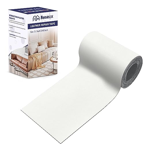 Besezx Leather Repair Patch Tape Kit, Self Adhesive Leather Repair for Furniture, Couch, Sofa, Car Seats,Office Chair,Vinyl Repair Kit.3.1inx60in - color: White, size: 3.1 in X 60 in