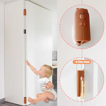 Door Pinch Guard,Slam Stoppers,Soft Stopper Hinge,Hanging Rubber Wedge,Brown,2PCS - color: Brownx2