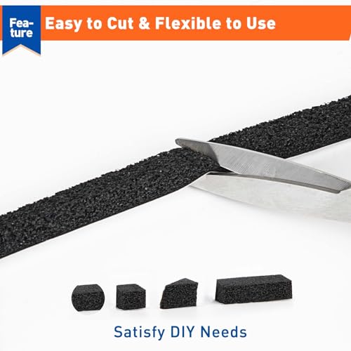 MAGZO Weather Stripping Door Seal 1/2 Inch W X 1/2 Inch T,Strong Adhesion and High Resilience Air Conditioner Foam Insulation for Doors, Total Length 13 Feet (6.5 ft x 2 Rolls) - size: 1/2in x 1/2in x 13FT