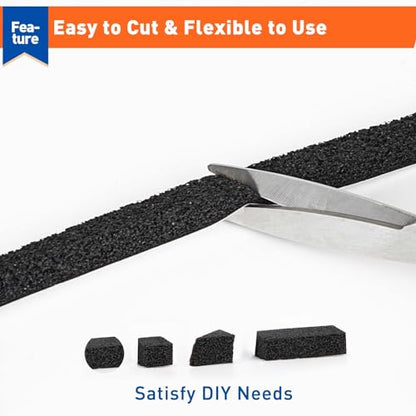 MAGZO Weather Stripping Door Seal 1/2 Inch W X 1/2 Inch T,Strong Adhesion and High Resilience Air Conditioner Foam Insulation for Doors, Total Length 13 Feet (6.5 ft x 2 Rolls) - size: 1/2in x 1/2in x 13FT