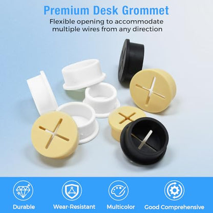 Desk Grommet, 1 in 25 mm Silicone Rubber Grommets, Black Desk Hole Cover for Cables, Flexible Wall Cord Pass Through Grommet for Office Table Computer Home Furniture Wire Organizer-15 Pcs - size: 1"(25 mm)-15Pcs, style: Black