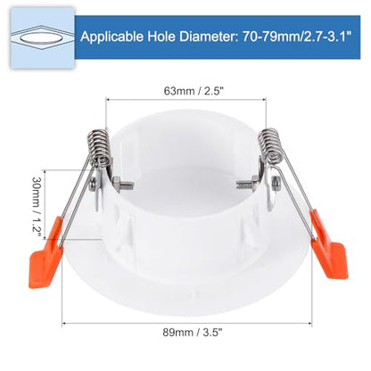 PATIKIL 3.5" Spring Ceiling Cover Plate, Recessed Light Trim Wall Mount Downlight Hole Cap Decorative Panel with Buckle Suitable for 2.7-3.1inch Round Hole Glass Ceiling Openings, White - size: 2.7-3.1"