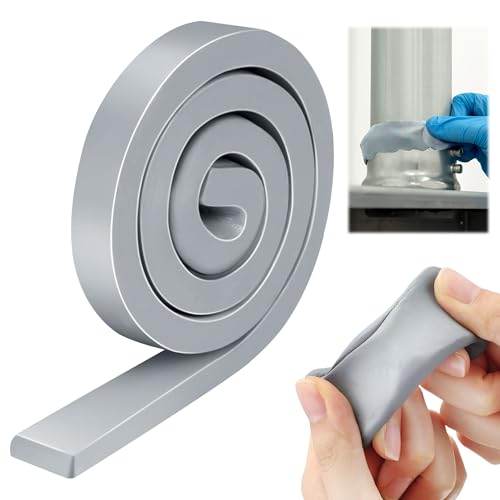 Moldable Silicone Putty, Non Hardening Multi Purpose Duct Seal Compound for Metal, Glass, Wood, Ceramic, Crafts, Heat Resistant and Waterproof, 1.5 ft x 0.32 in(Grey,1 Pack) - color: Grey
