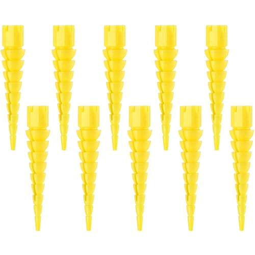 10 Pcs Wood Anchor, Stripped Screw Hole Repair Kit for Wood, Door, Fixing Stripped Screw Holes, Fits Wood Screws Sizes #2 to #16(Yellow) - color: Yellow