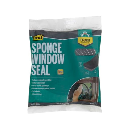M-D Building Products 43154 3/8 in. x 1-1/4 in. x 10 ft. Black Sponge Window Seal for Ex-Large Gaps - size: 3/8" X 1-1/4"