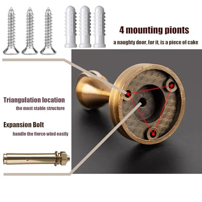 Solid Mental Magnetic Door Stop, Wall Mounted, Bronze, 2 Pack - color: 2PCS Bronze