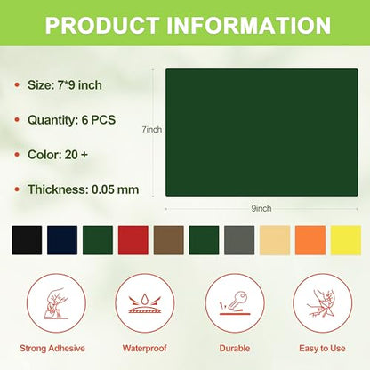 TIANLDD Waterproof Repair Tape for Boat Covers,Tents,Tarp,RV Awning，Fabric Repair Tape(Dark Blue) - color: Dark Green, size: Nylon-7 in x 9 in
