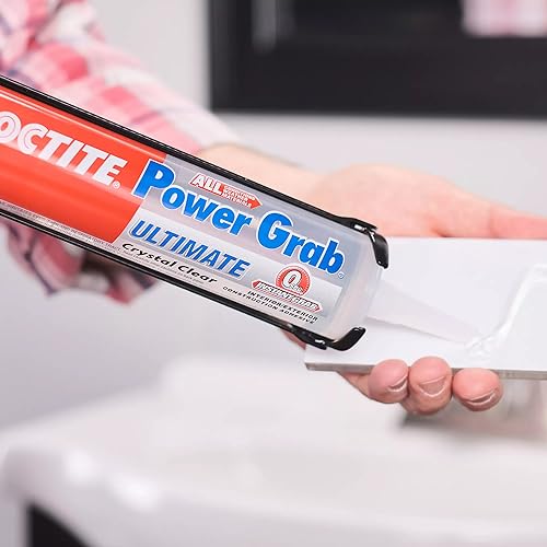 Loctite Power Grab Ultimate Crystal Clear Construction Adhesive, 9 fl oz Cartridge, 6 Pack - Versatile Construction Glue for Glass, Wood, Metal & More - size: 6 Pack