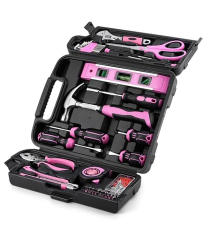 DOWELL 123-Piece Pink Home Repair Tool Kit for Women & Girls - All-in-One DIY Toolkit with Ergonomic Handles, Durable Toolbox, Non-Slip Grips | Perfect Gift for Wives, Moms, Crafters - size: 123PCS
