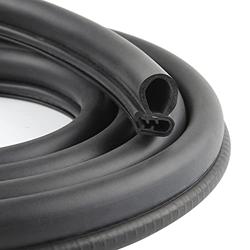 20FT Car Door Weather Strip with Top Bulb, PVC Plastic Trim with EPDM Rubber Seal, for Automotive, Boats, RVs, Trucks & Home Applications
