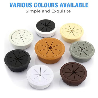 Desk Grommet 2-1/16" (53 mm), Desk Hole Cover for Cables Brown, Cable Grommet ABS Plastic, Desk Hole Grommet for Office and Home Table Cable, Detachable & Flexible Cable Cord Organizer-2 Pcs - size: 2-1/16"(53 mm)-2Pcs, style: Brown