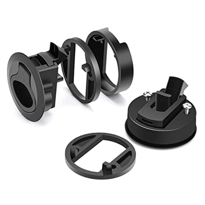 Slam Latch 2'' Flush Pull Latch Black Plastic Nylon Handle for Hatch Door Cabinet Hardware on RV Boat Camper Trailer Fit 2mm-20mm,Pack of 2