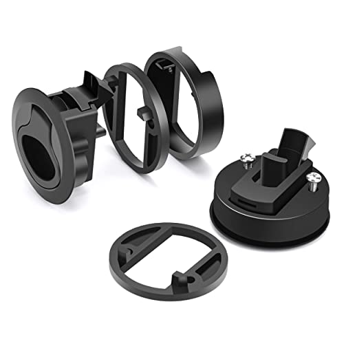 Slam Latch 2'' Flush Pull Latch Black Plastic Nylon Handle for Hatch Door Cabinet Hardware on RV Boat Camper Trailer Fit 2mm-20mm,Pack of 2