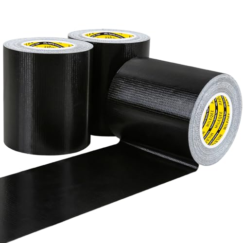 3Pack Duct Tape Heavy Duty Single Sided, Strong Adhesive High Strength, Waterproof Mesh Tape for Indoor Outdoor Repairing Sealing Bonding, Easy Use Hand Tearable, 3.15 Inch x 33 Feet, Black - color: Black, size: 3 Pack x 3.15″ x 33 FT